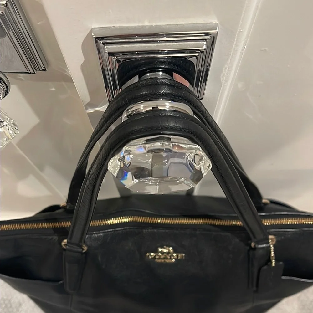 Coach Black Leather Tote - Picture 5 of 9